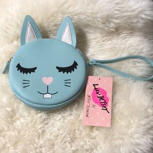 Luv Betsey Johnson bunny wristlet coin purse New!